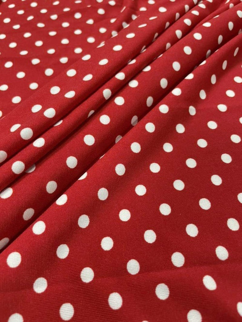 Halife Womens Casual V Neck Tank Tops Summer Business Blouse Polka Shirts Red M - Image 2